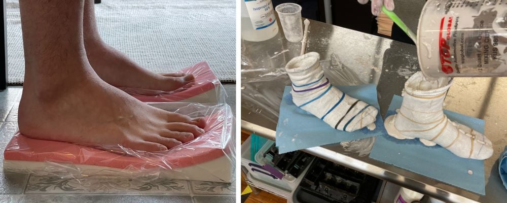 polymer embedded casting socks