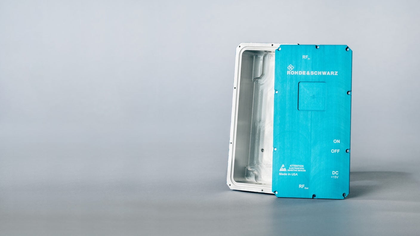 Pre-amp case anodized in blue